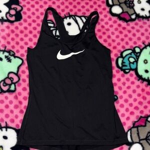 Nike Women's Black and White Tank Top